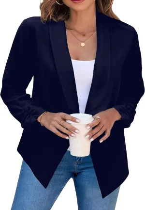 TYQQU Womens Oversized Button Down Blazer Slim Work Office Fit Lightweight Cardigan