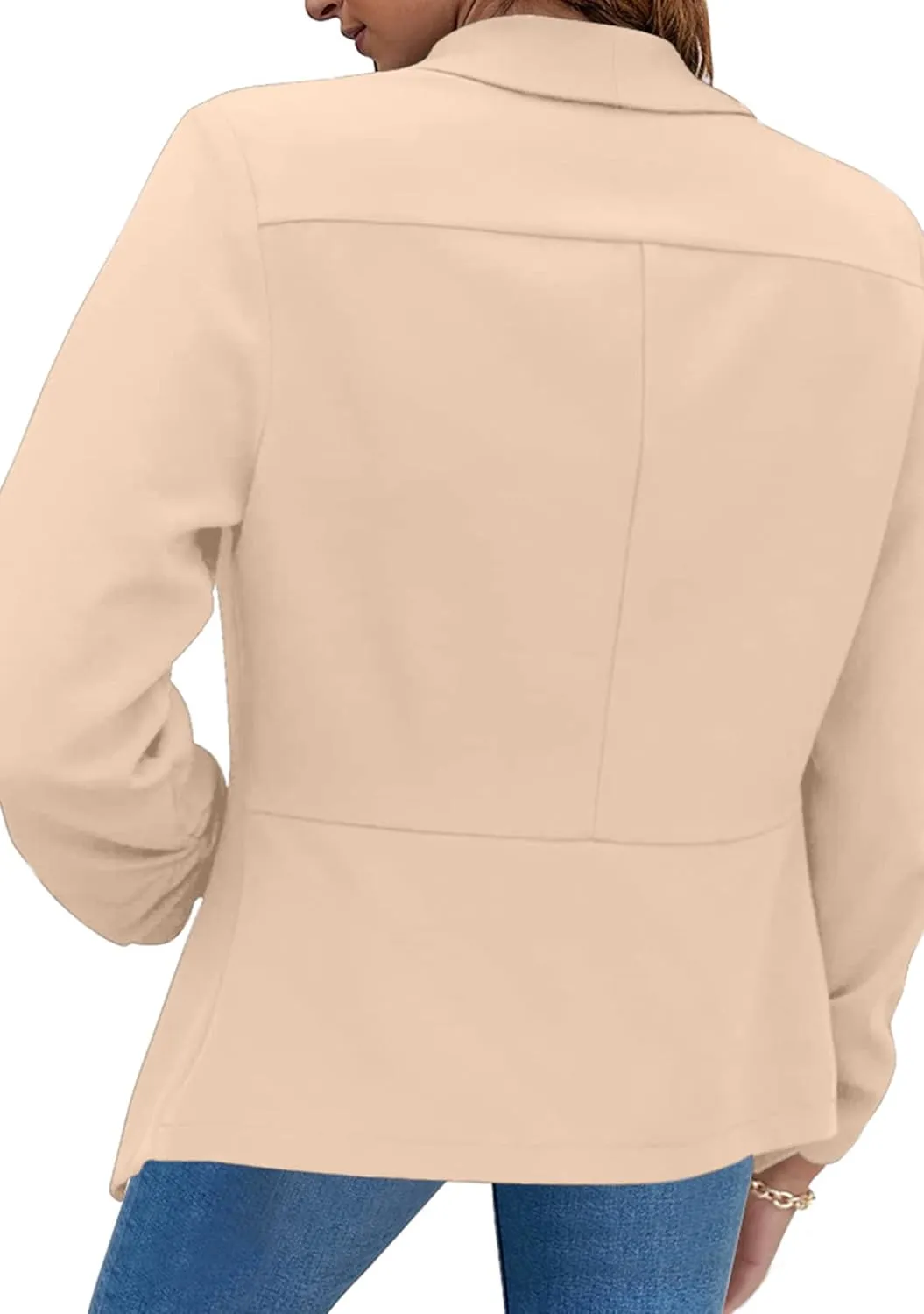TYQQU Womens Oversized Button Down Blazer Slim Work Office Fit Lightweight Cardigan