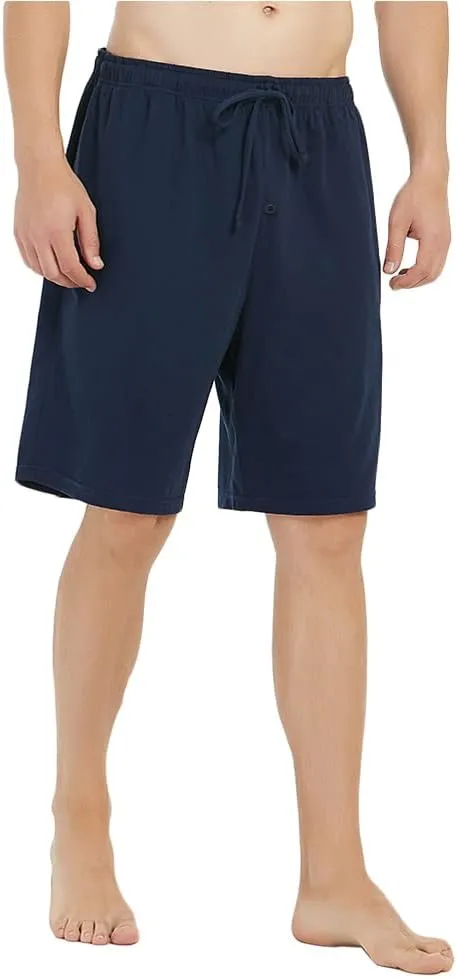 U2SKIIN 2 Pack Mens 100% Cotton Pajama Shorts, Lightweight Lounge Pant with Pockets Soft Sleep Pj Shorts for Men