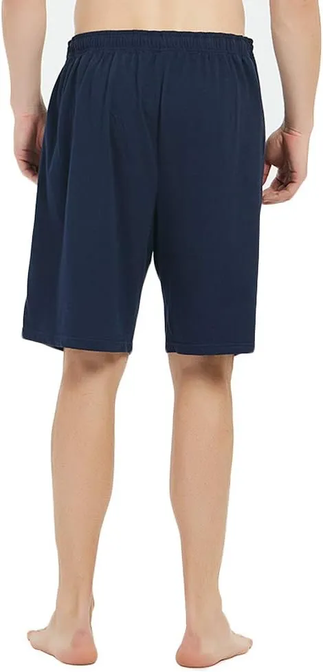 U2SKIIN 2 Pack Mens 100% Cotton Pajama Shorts, Lightweight Lounge Pant with Pockets Soft Sleep Pj Shorts for Men