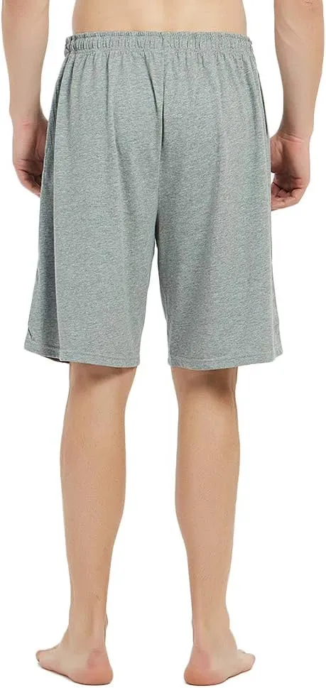 U2SKIIN 2 Pack Mens 100% Cotton Pajama Shorts, Lightweight Lounge Pant with Pockets Soft Sleep Pj Shorts for Men
