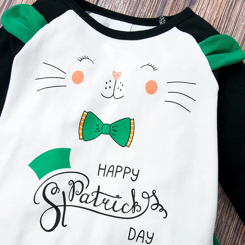 Unisex Cartoon Letter Printed Long Sleeve T-Shirts & Pants Wholesale Clothing For Children