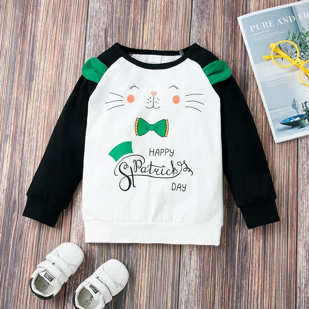 Unisex Cartoon Letter Printed Long Sleeve T-Shirts & Pants Wholesale Clothing For Children