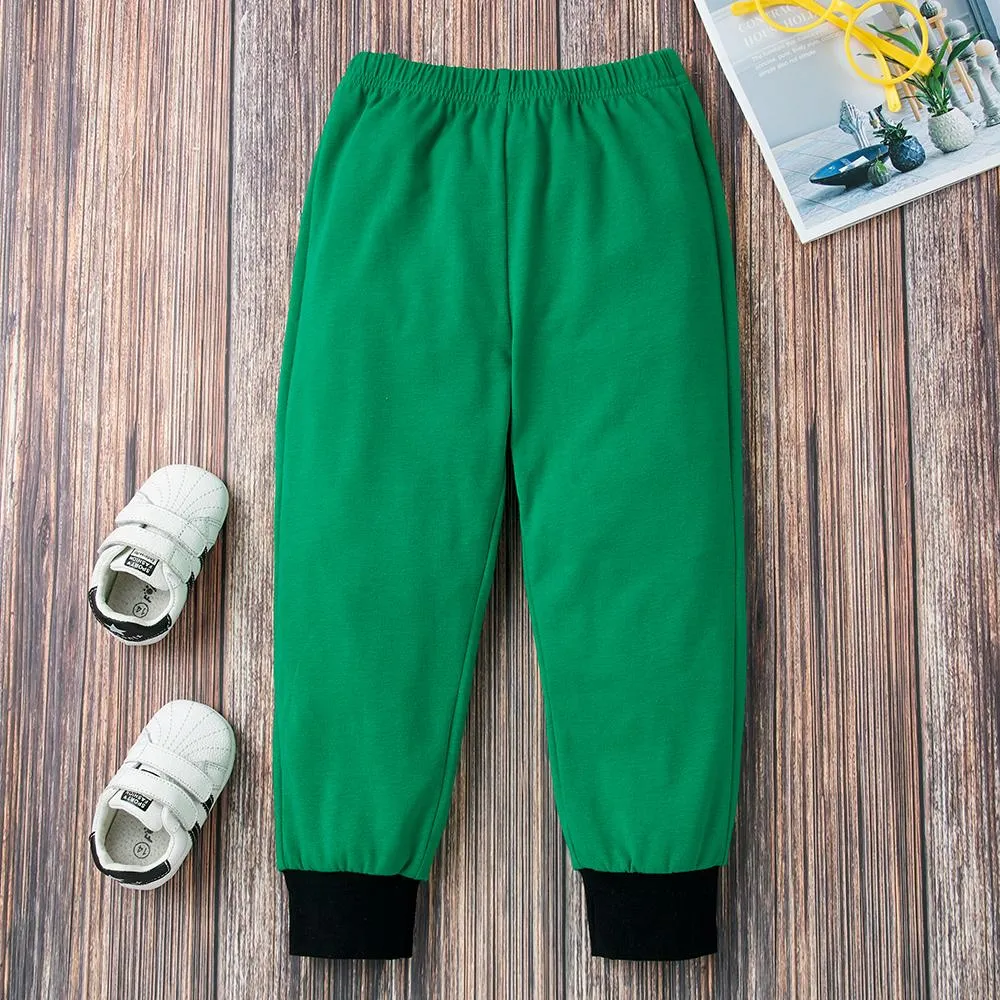 Unisex Cartoon Letter Printed Long Sleeve T-Shirts & Pants Wholesale Clothing For Children