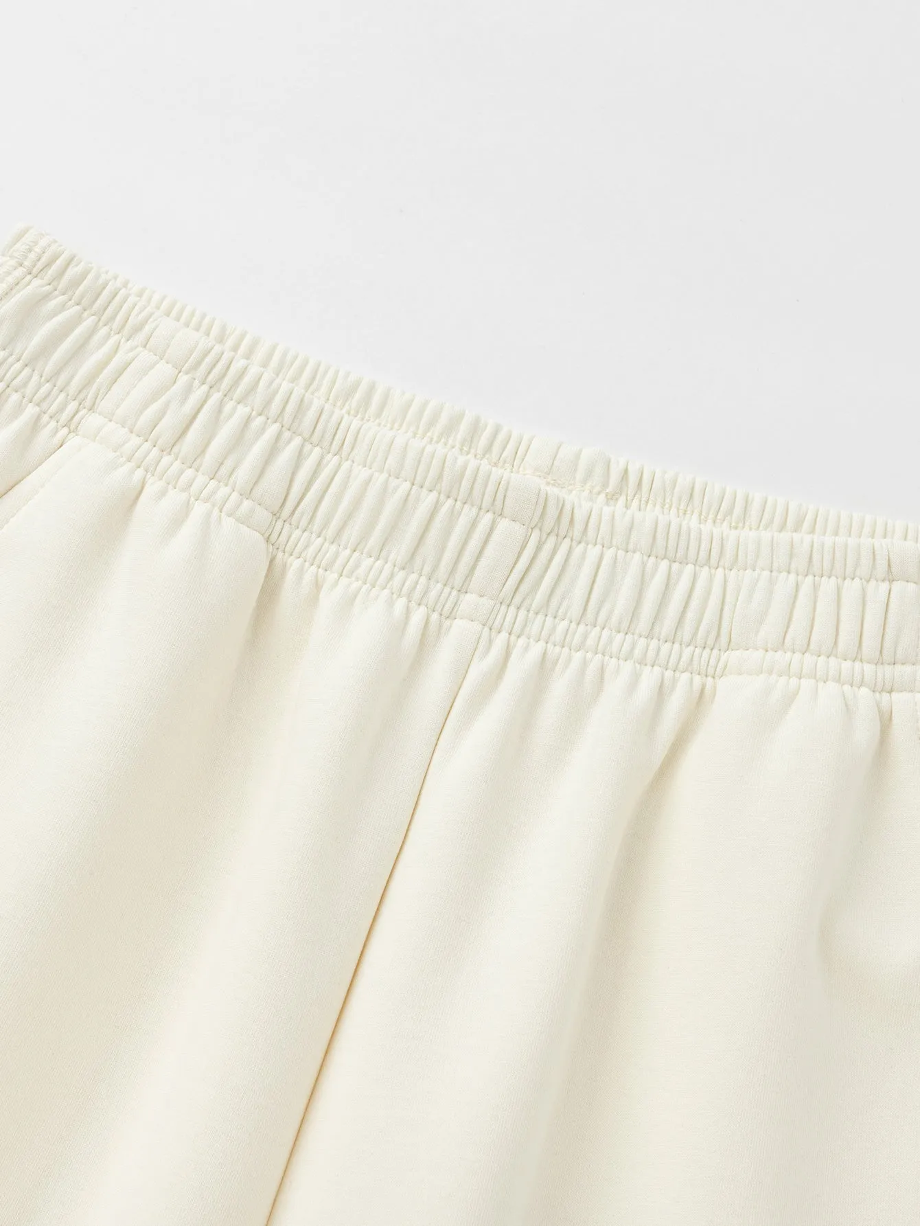 Unisex Daily Life Cream White Solid Color Trousers