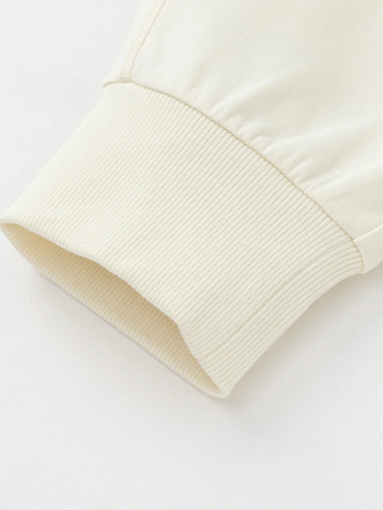 Unisex Daily Life Cream White Solid Color Trousers