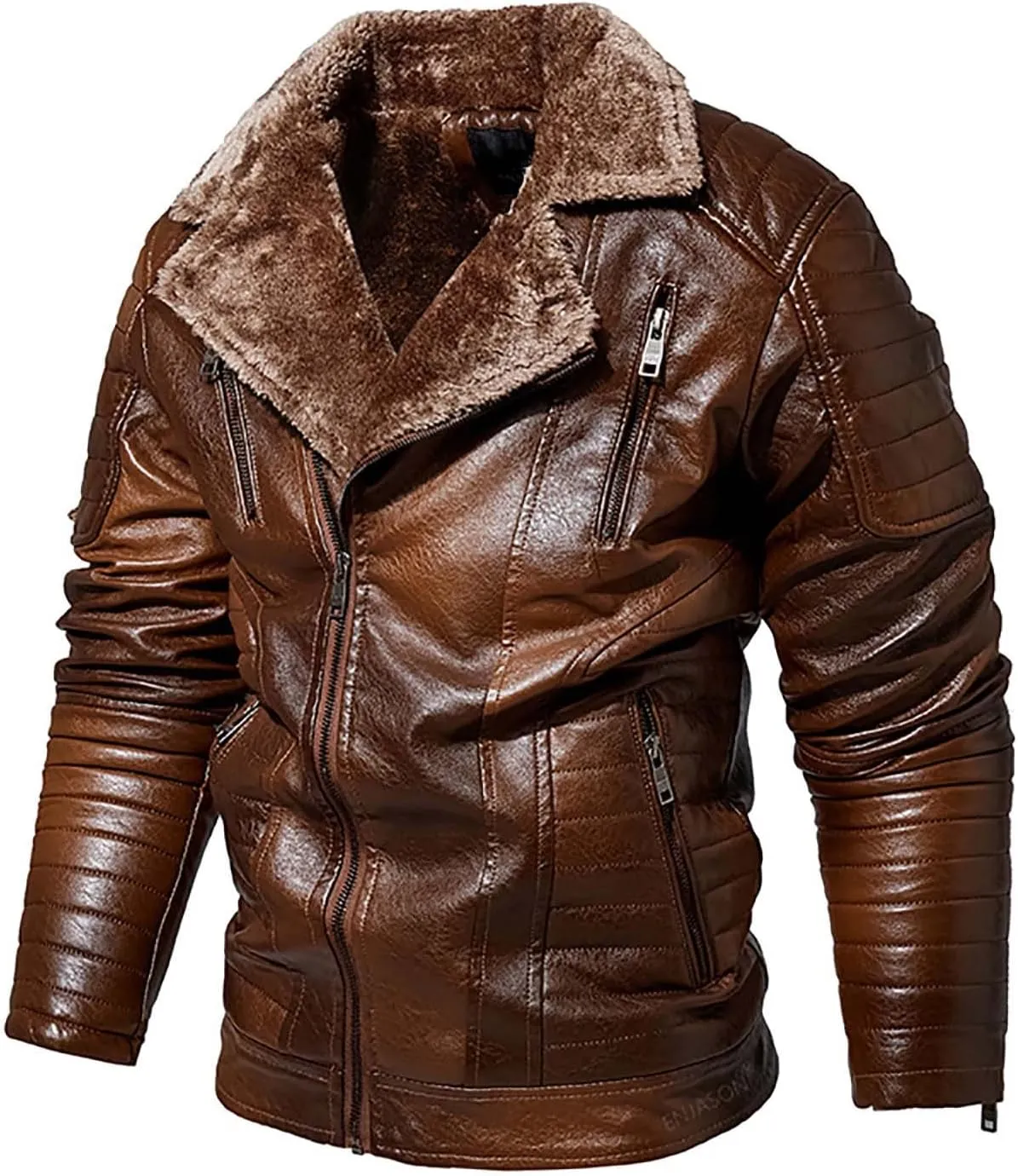 usnsm Bomber Jacket Men Leather,B3 Bomber Sheepskin Shearling Leather Jacket Aviator Fighter Pilots Winter Fur Jacket