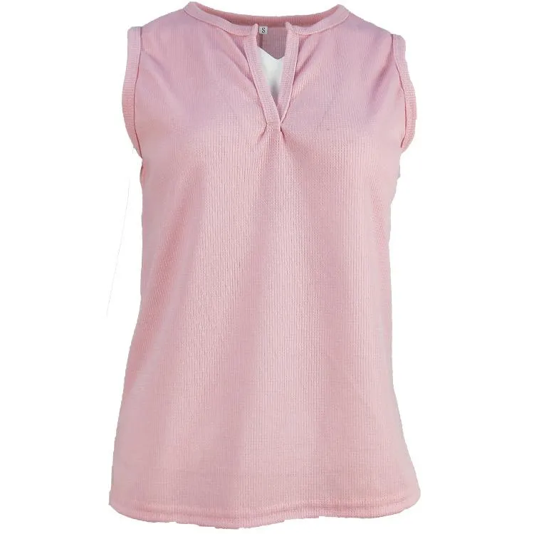 V-neck Pure Color T-shirt