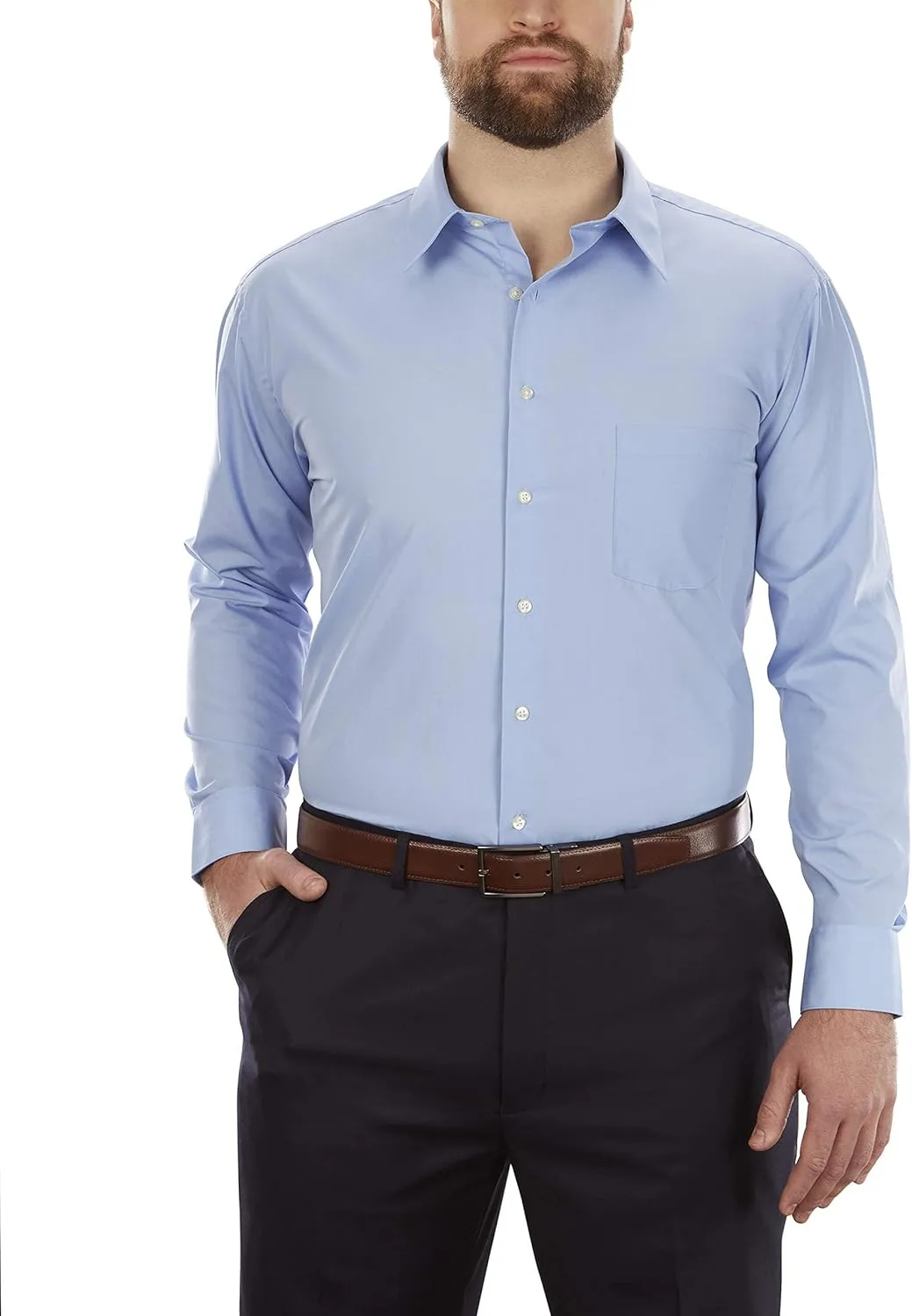 Van Heusen Men's BIG FIT Dress Shirts Poplin (Big and Tall)