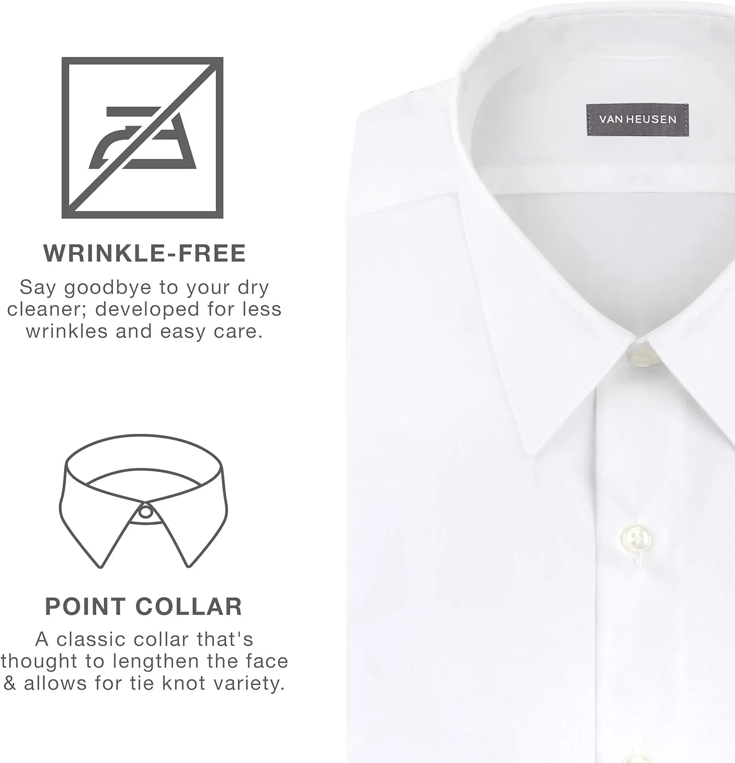Van Heusen Men's BIG FIT Dress Shirts Poplin (Big and Tall)