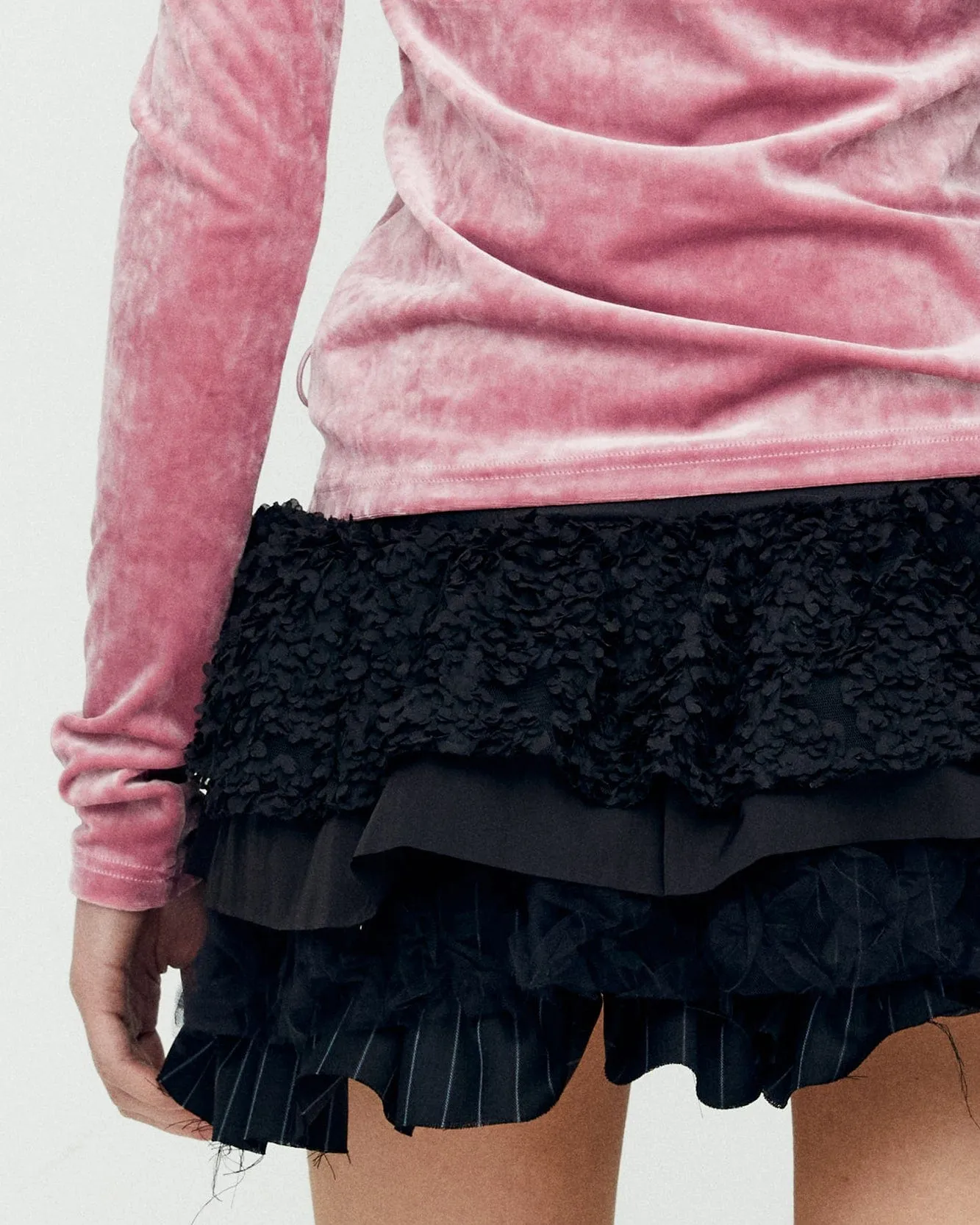 VELVET LACE UP LS T-SHIRTS atb1206w(PINK)
