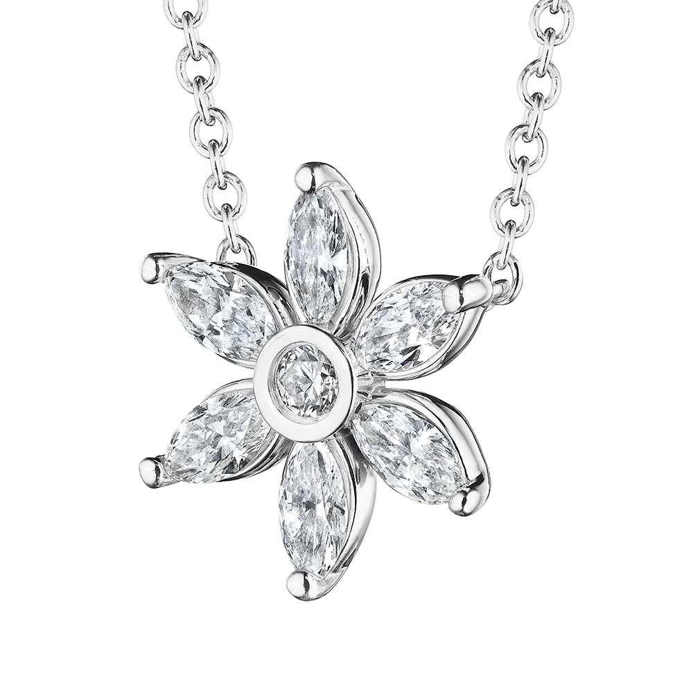 Verragio Hera Marquise Diamond Flower Pendant