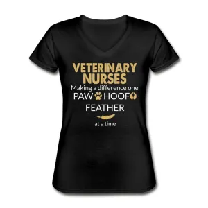 Vet Nurse- Making a Difference  Women's V-Neck T-Shirt