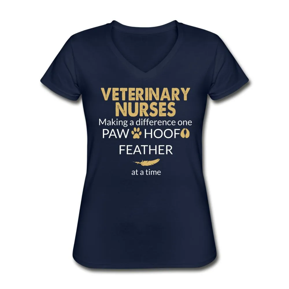 Vet Nurse- Making a Difference  Women's V-Neck T-Shirt