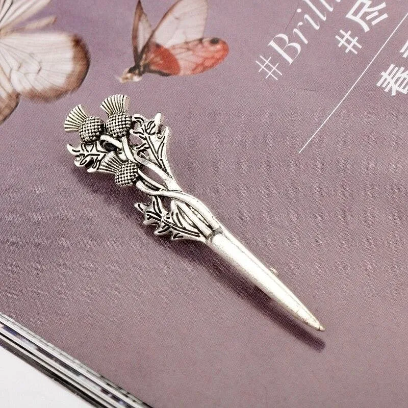 Vintage Brooches Pins Scottish Thistle Kilt Brooch or Cloak Pin