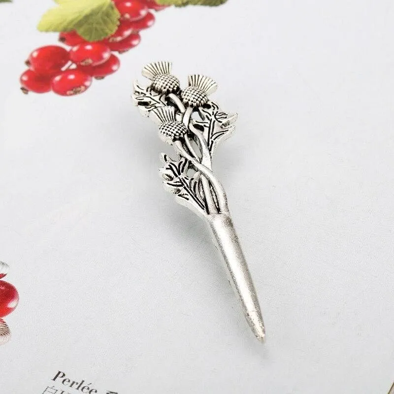 Vintage Brooches Pins Scottish Thistle Kilt Brooch or Cloak Pin