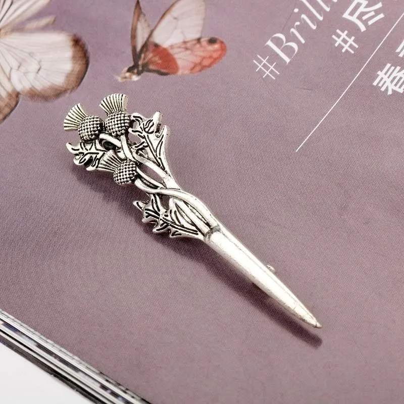 Vintage Brooches Pins Scottish Thistle Kilt Brooch or Cloak Pin
