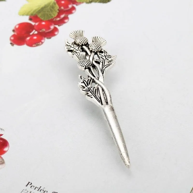 Vintage Brooches Pins Scottish Thistle Kilt Brooch or Cloak Pin