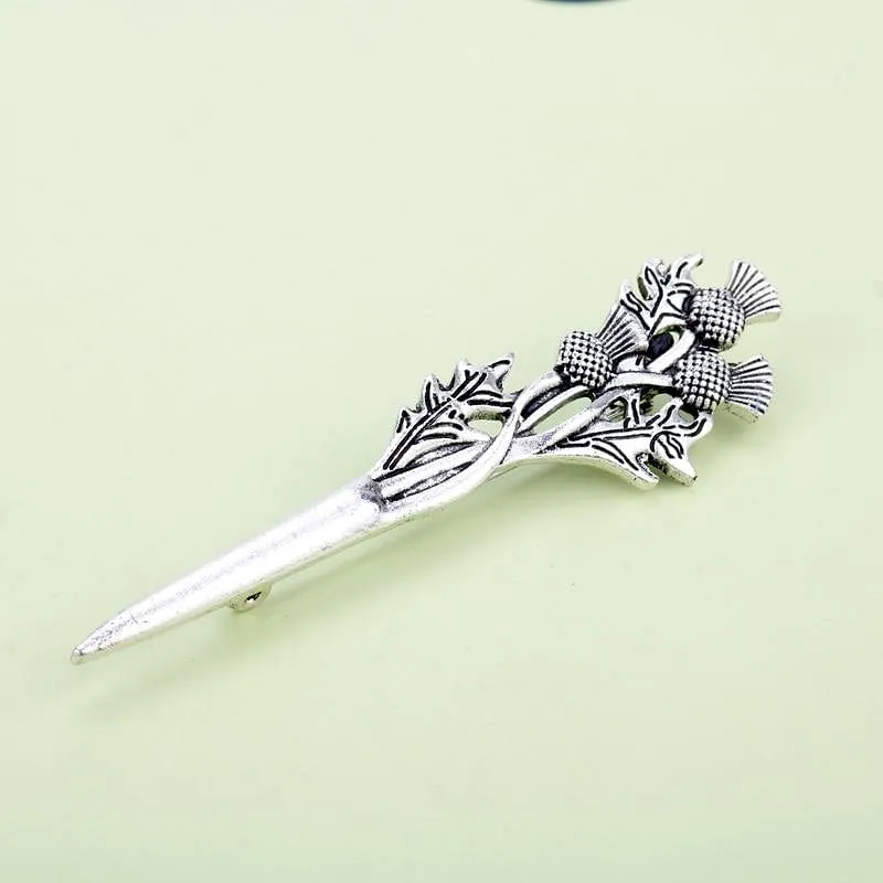 Vintage Brooches Pins Scottish Thistle Kilt Brooch or Cloak Pin