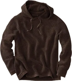 Waffle Hooded Sweatshirt for Men Long Sleeve Gym Athletic Hoodies Pure Color Drawstring Casual Pullover Tops