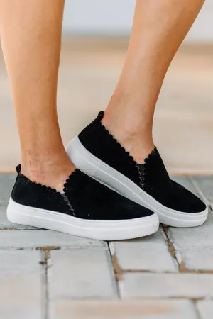 What A Find Black Suede Sneakers