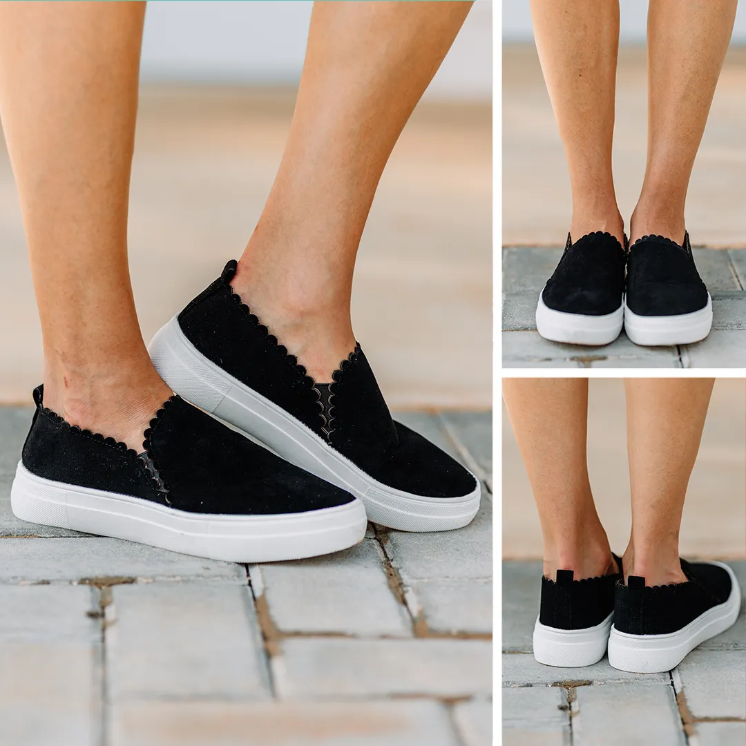 What A Find Black Suede Sneakers