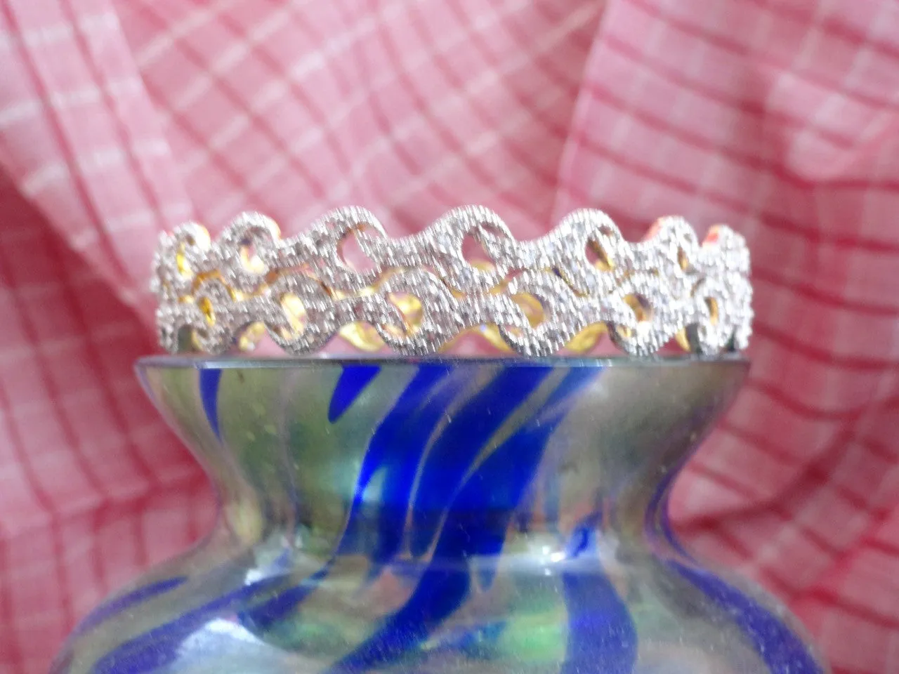 White stone bangle bracelets from India. Indian, handmade bangle bracelets. "Cupid's Eyes"- Gold covered brass wrist wear stone bangles. From Artikrti.