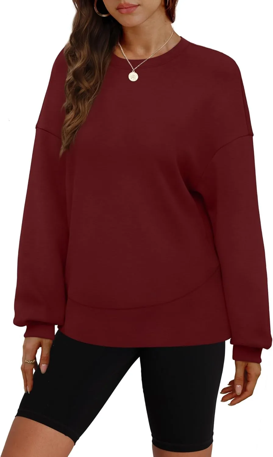 WIHOLL Fall Sweatshirt for Women Crew Neck Long Sleeve Shirts Pullover Casual Workout Tops Fashion 2024