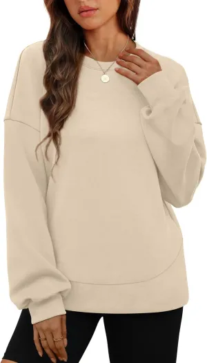 WIHOLL Fall Sweatshirt for Women Crew Neck Long Sleeve Shirts Pullover Casual Workout Tops Fashion 2024