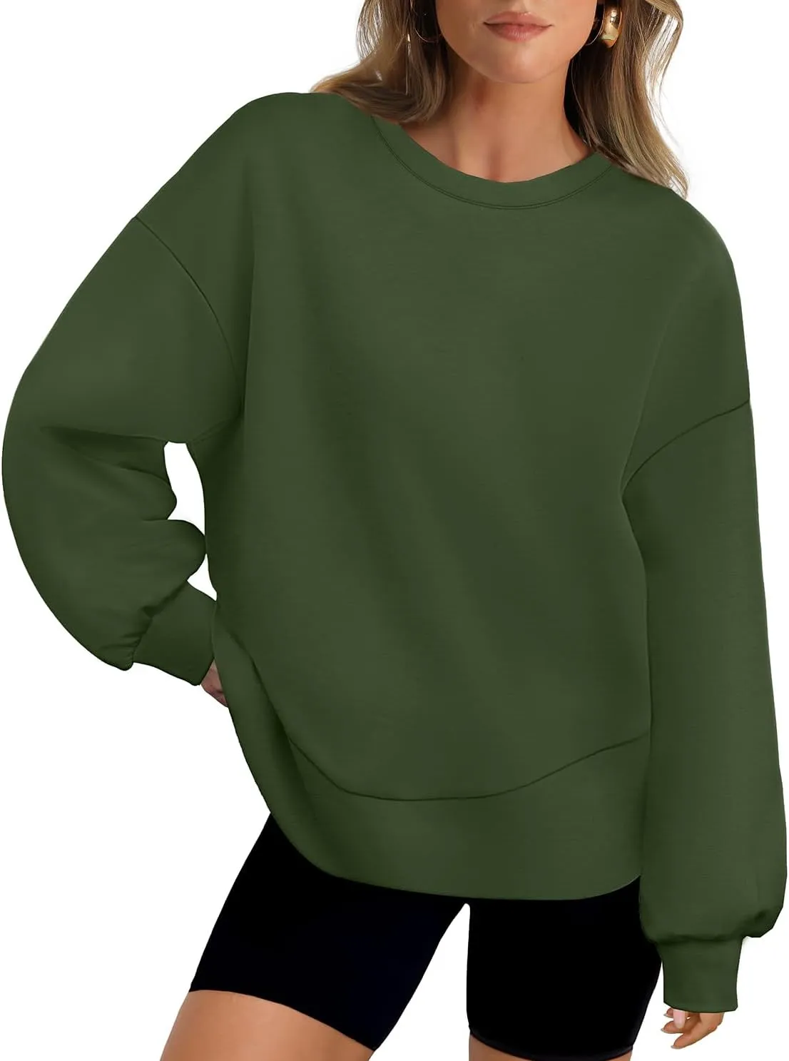 WIHOLL Fall Sweatshirt for Women Crew Neck Long Sleeve Shirts Pullover Casual Workout Tops Fashion 2024