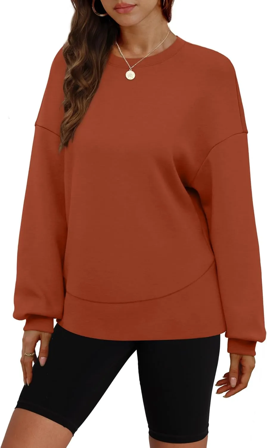 WIHOLL Fall Sweatshirt for Women Crew Neck Long Sleeve Shirts Pullover Casual Workout Tops Fashion 2024