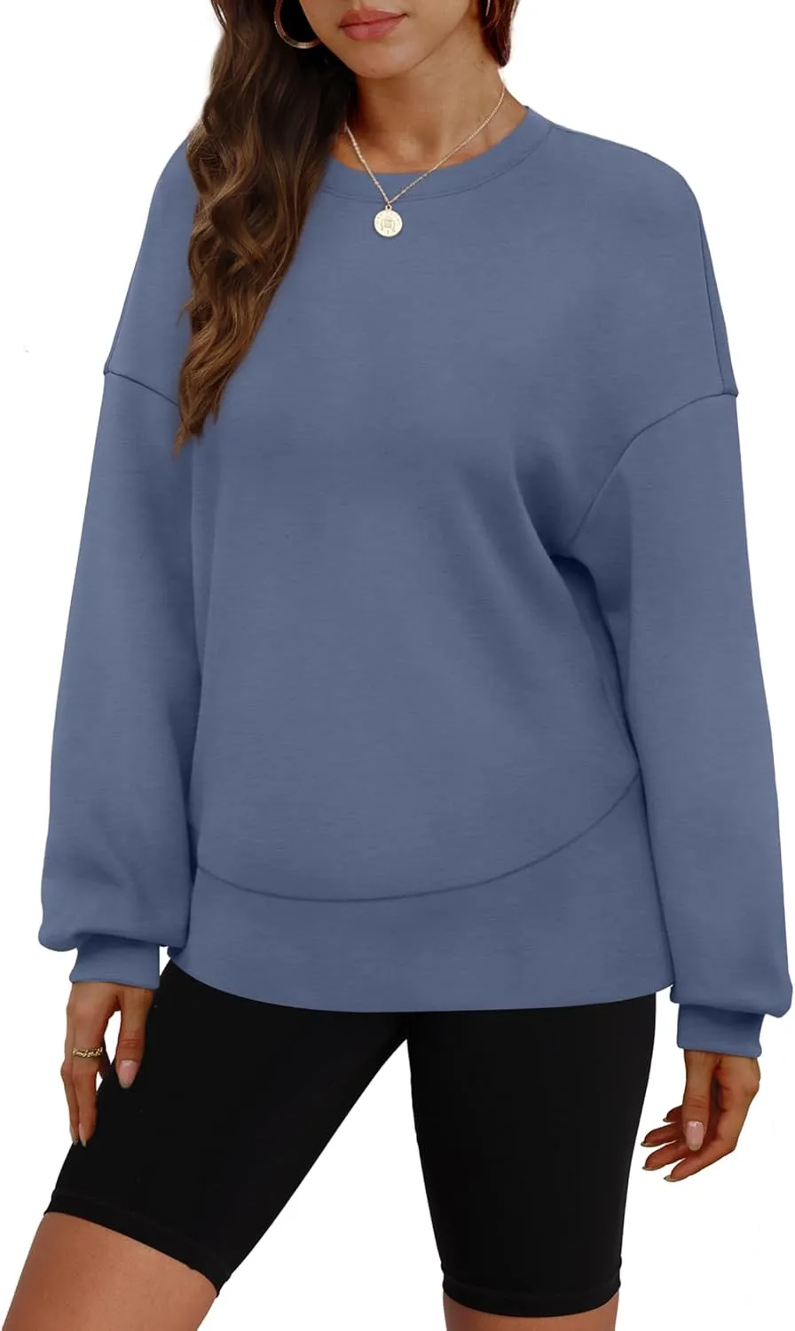 WIHOLL Fall Sweatshirt for Women Crew Neck Long Sleeve Shirts Pullover Casual Workout Tops Fashion 2024
