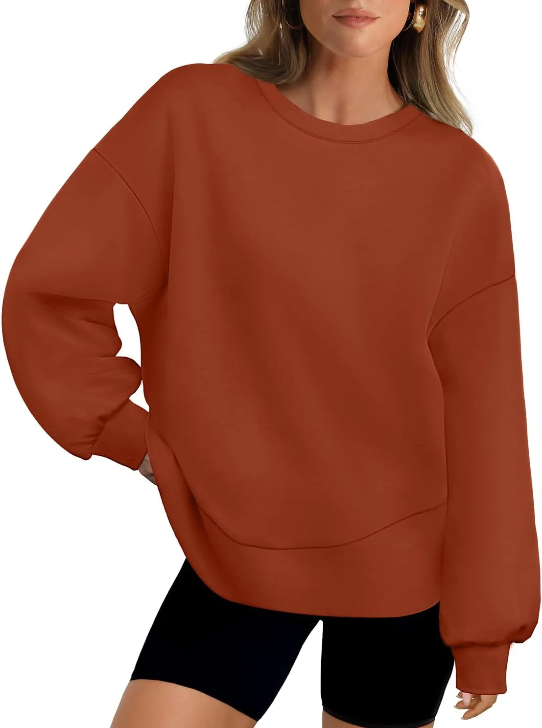 WIHOLL Fall Sweatshirt for Women Crew Neck Long Sleeve Shirts Pullover Casual Workout Tops Fashion 2024