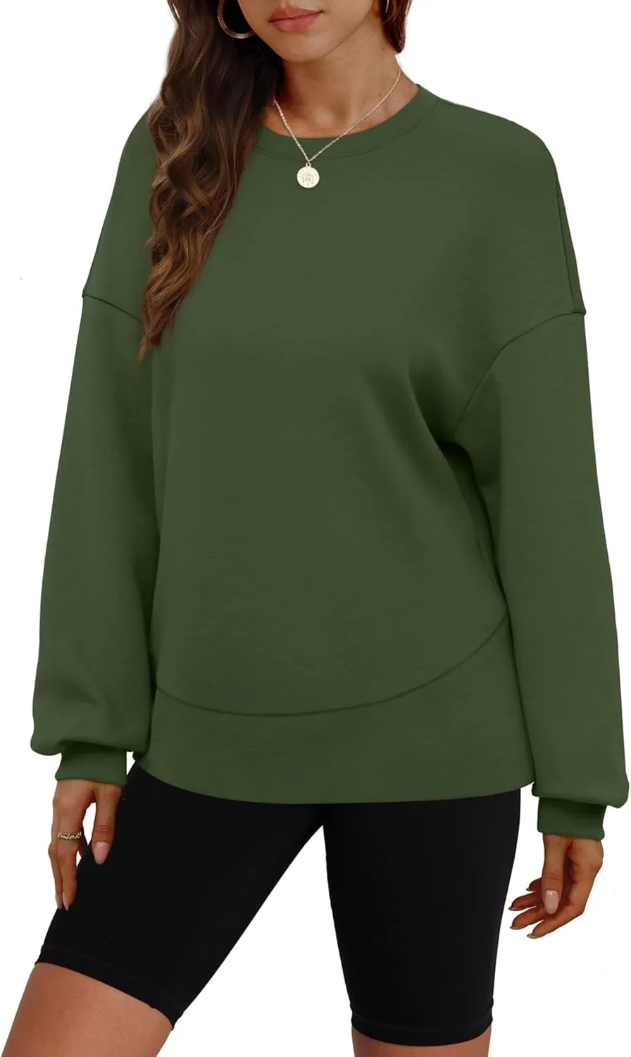 WIHOLL Fall Sweatshirt for Women Crew Neck Long Sleeve Shirts Pullover Casual Workout Tops Fashion 2024