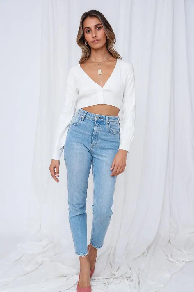 Wish You Adieu Knit Cardigan White