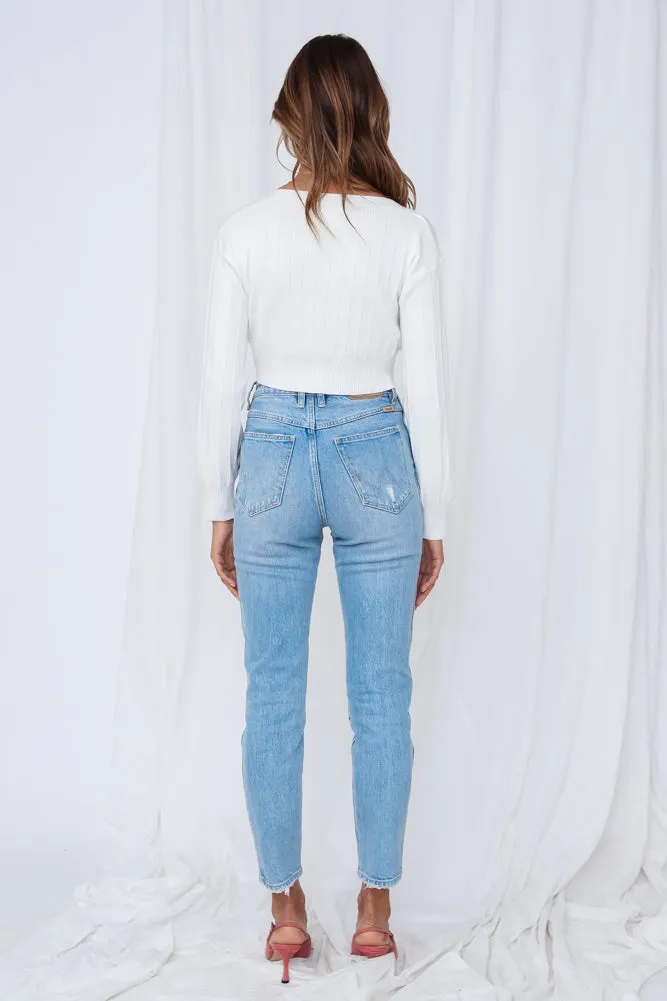 Wish You Adieu Knit Cardigan White