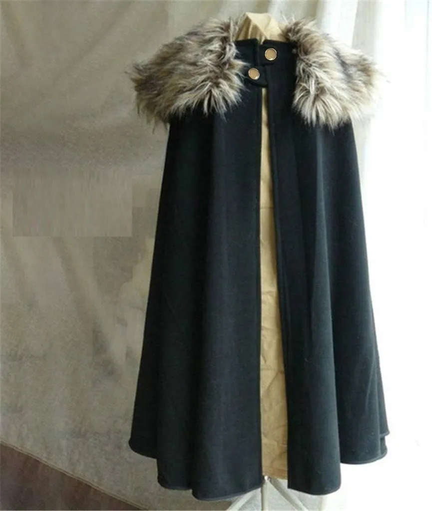 Women Hooded Poncho Cape Vintage Plus Size Outwear Winter Trench Coat Open Front Wool Blend Cardigan Jacket Cloak