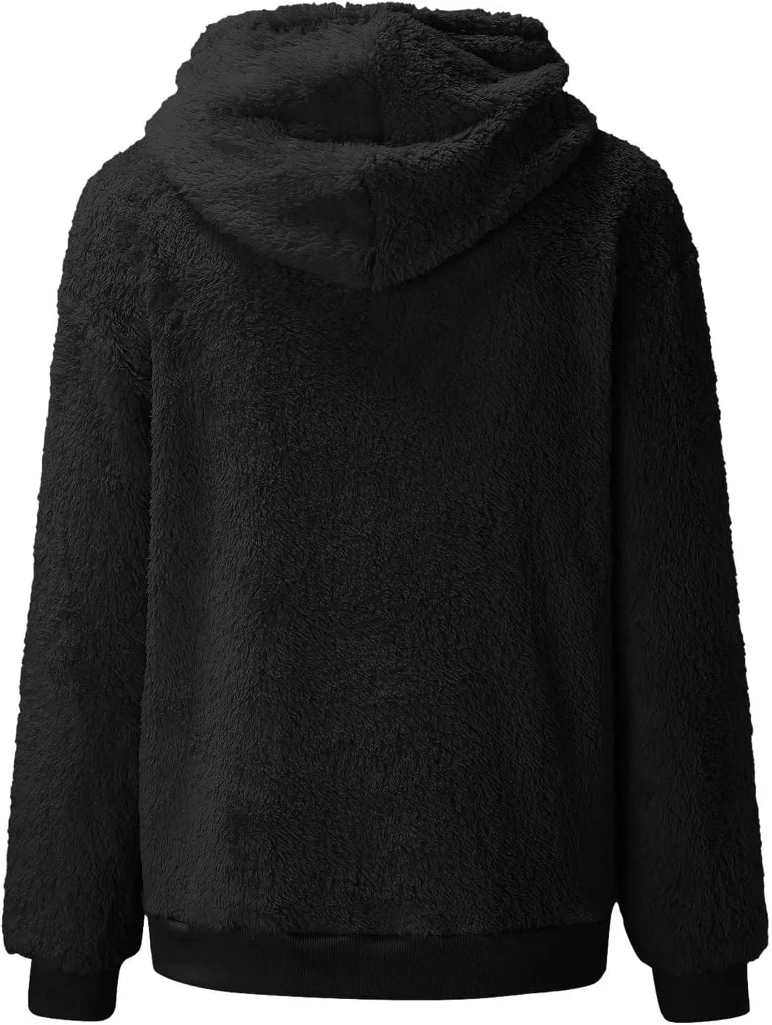Women Sherpa Hoodie Fuzzy Fleece Quarter Zip Pullover Loose Comfy Plush Sweatshirt with Pockets Cute Winter Clothes