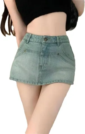 Women Summer High Waisted Denim Skirt Sexy Bodycon Party Denim Mini Skirts