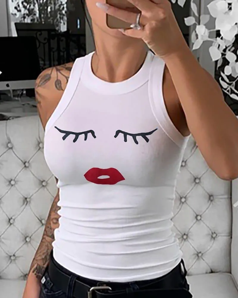 Women T-shirt 2020 Newest Summer Leopard Butterfly Printed Tank Tops
