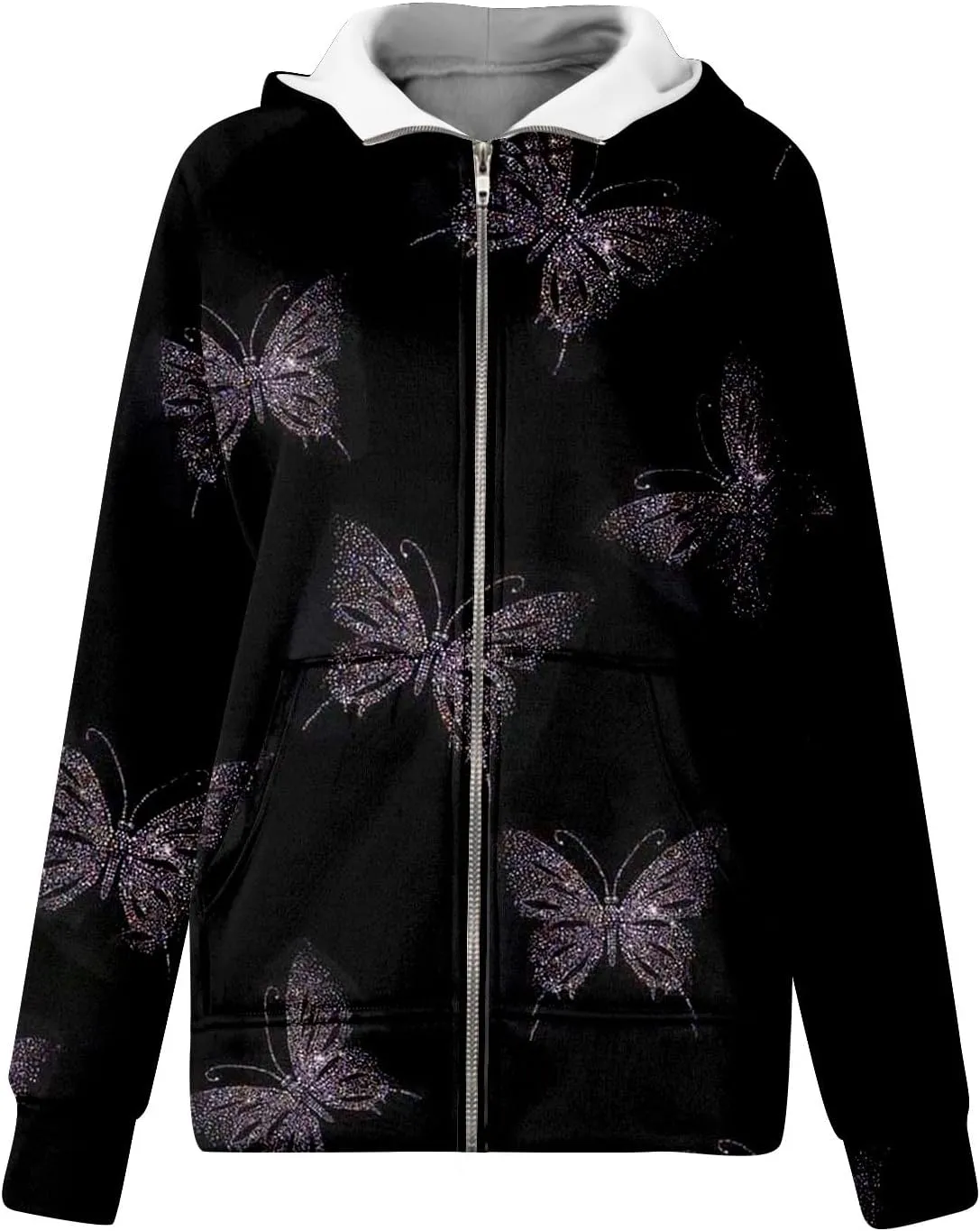 Women Zip Up Hoodie Fall Crop Top Thumb Hole Patterned Cute Hoodies Winter Vintage Long Sleeve Clothes With Pockets