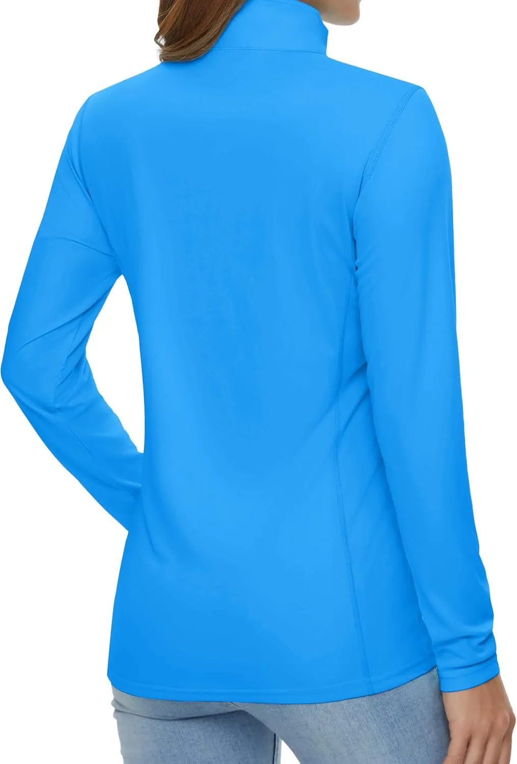Womens 1/4 Zip Pullover Long Sleeve UPF 50  Sun Protection SPF Uv Shirts Quick Dry Athletic T-Shirts