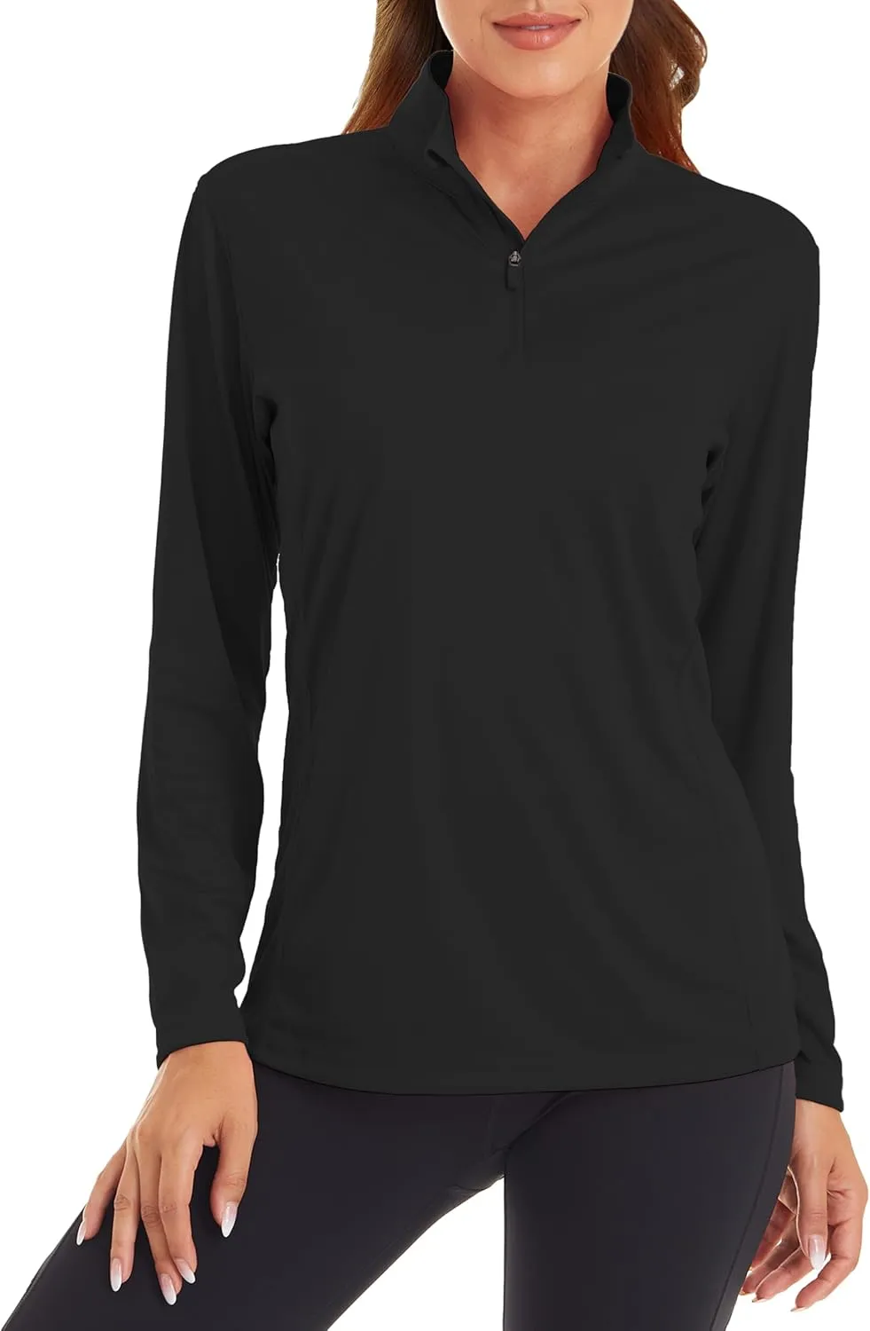Womens 1/4 Zip Pullover Long Sleeve UPF 50  Sun Protection SPF Uv Shirts Quick Dry Athletic T-Shirts