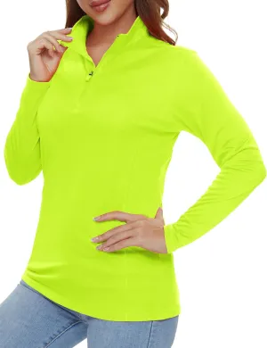 Womens 1/4 Zip Pullover Long Sleeve UPF 50  Sun Protection SPF Uv Shirts Quick Dry Athletic T-Shirts