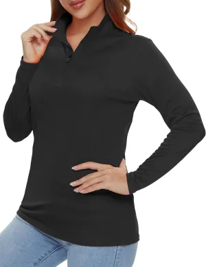 Womens 1/4 Zip Pullover Long Sleeve UPF 50  Sun Protection SPF Uv Shirts Quick Dry Athletic T-Shirts