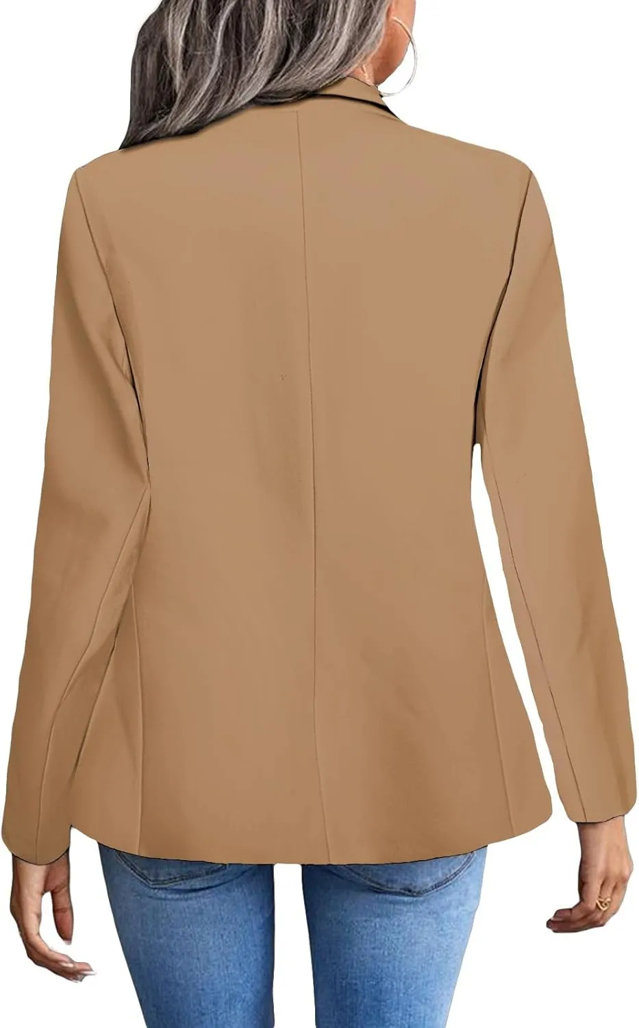 Women's 2024 Spring Casual Blazer Jackets Long Sleeve Lapel Pocket Loose Fit Work Casual Blazers Outerwear