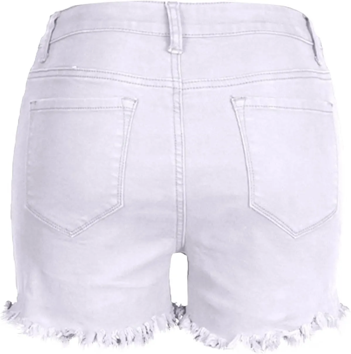 Womens Button Fly Denim Jean Shorts High Waisted Denim Short Stretchy Denim Short Frayed Raw Hem Ripped Jean Shorts
