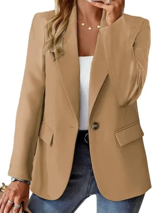 Women's Casual Blazers 2024 New Spring Fashion Lightweight Work Office Full Lined Pocket Jacket Suit(S-XXL)