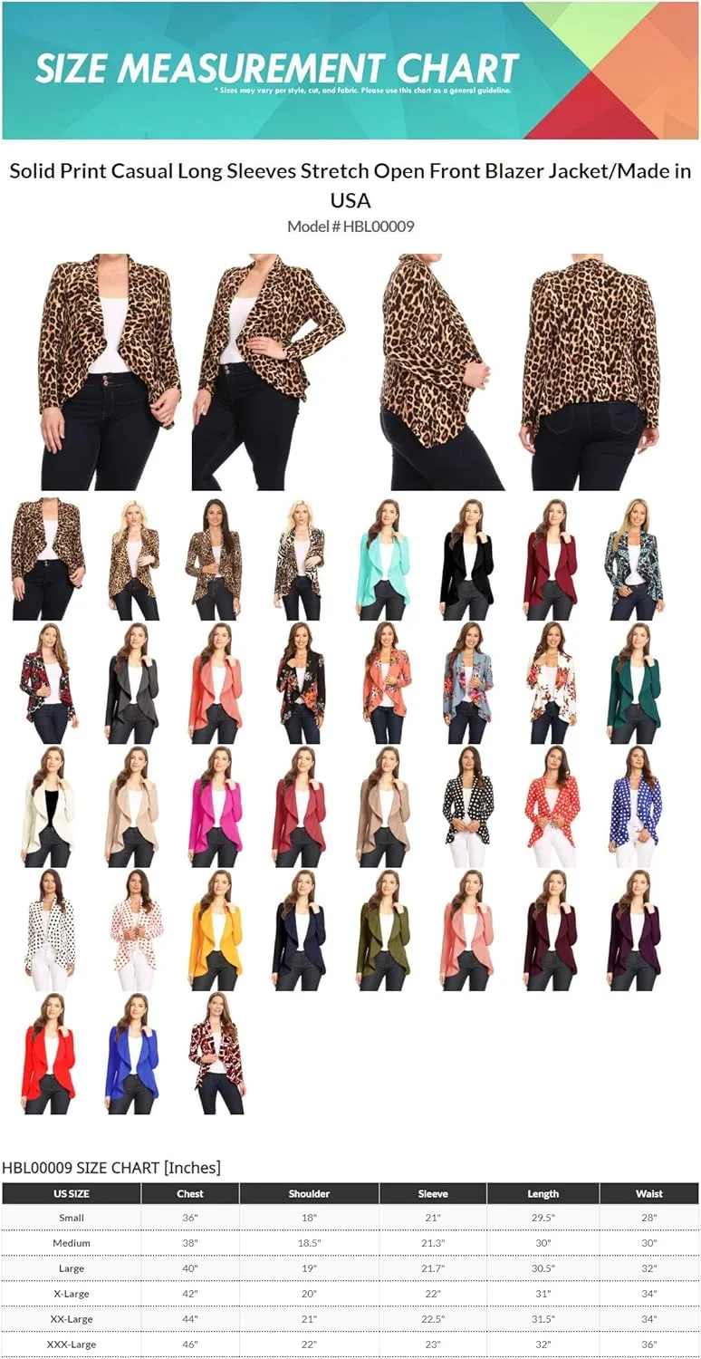 Women's Classic Casual Work Draped Open Front Blazer