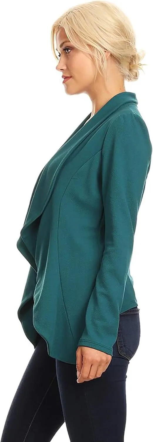 Women's Classic Casual Work Draped Open Front Blazer
